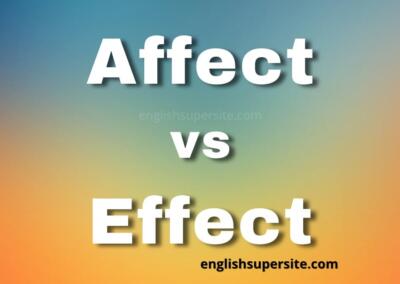 Affect vs Effect