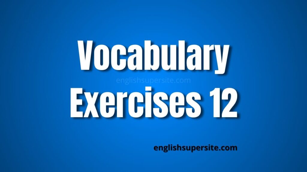 Vocabulary - Exercises 12