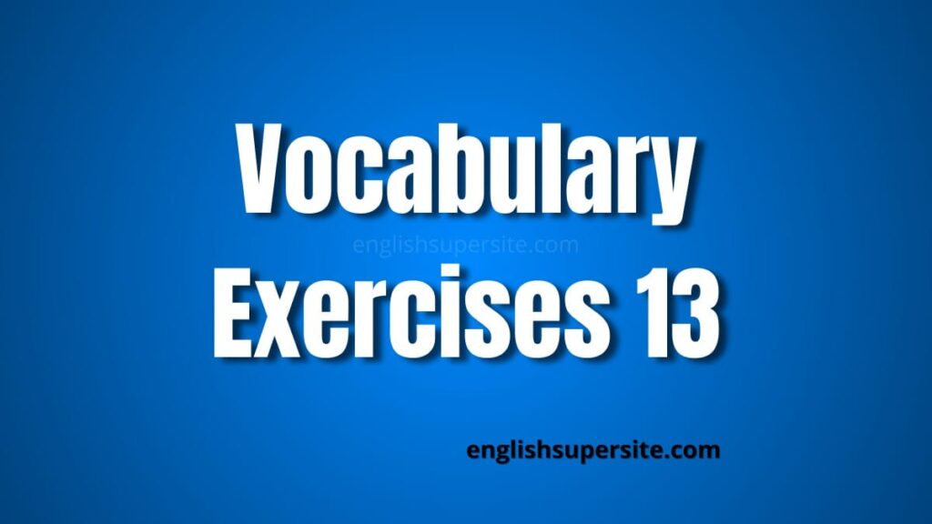 Vocabulary - Exercises 13