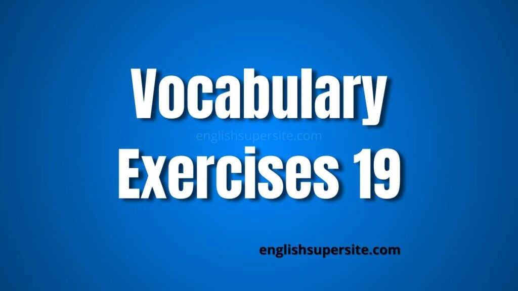 Vocabulary - Exercises 19