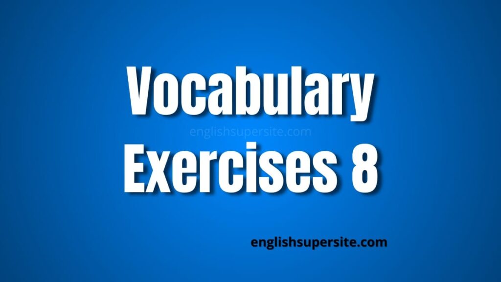 Vocabulary - Exercises 8