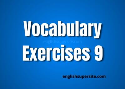 Vocabulary – Exercises 9